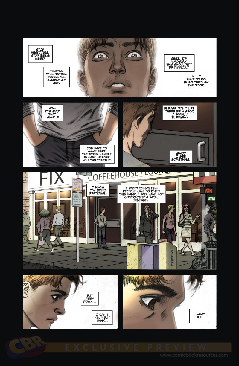 Whispers #1 (2012) drawn and written by Joshua Luna, page 1.